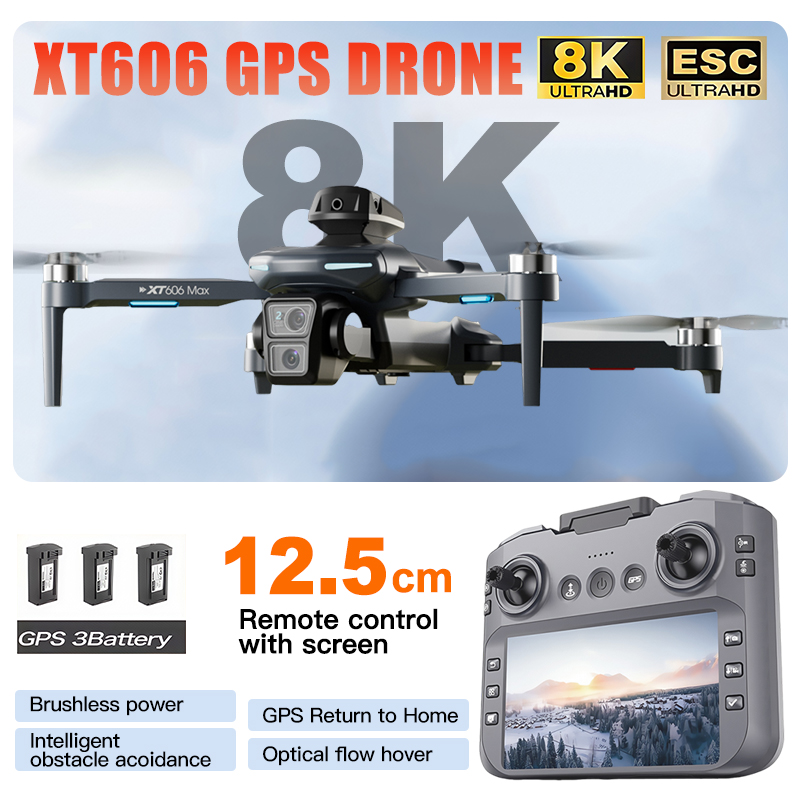 Jjrc Drone X12 - Drone XT606 MAX 3 baterai, Kamera