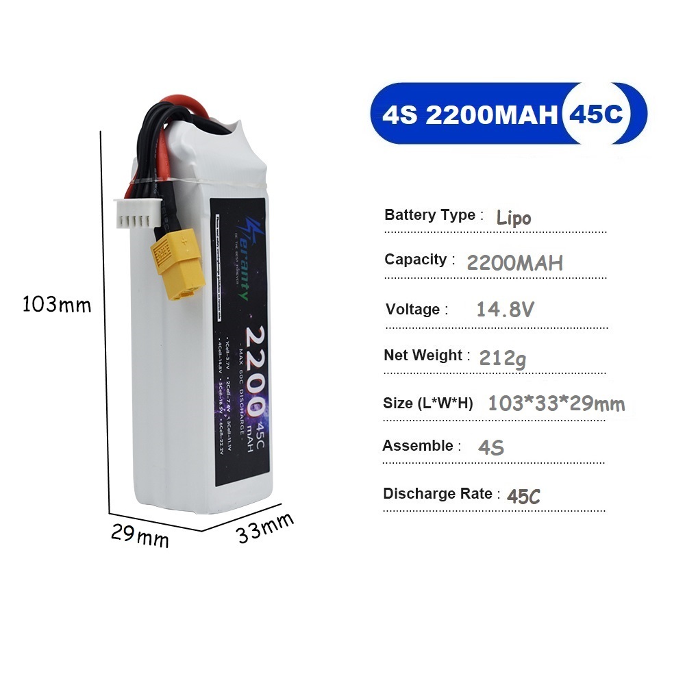 4S LiPo baterai 14.8V 1500mah  - Drone Battery 3S ulasan dan harga