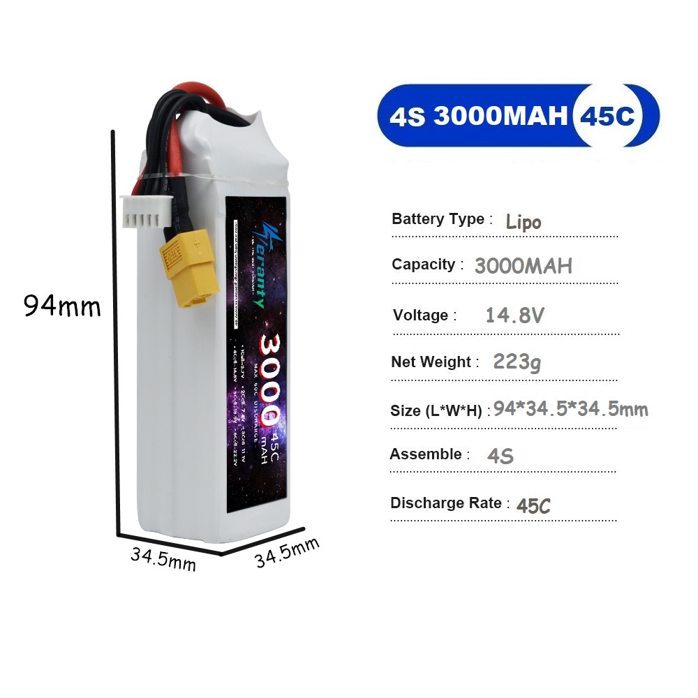 4S LiPo baterai 14.8V 1500mah  - Drone Battery 3S ulasan dan harga